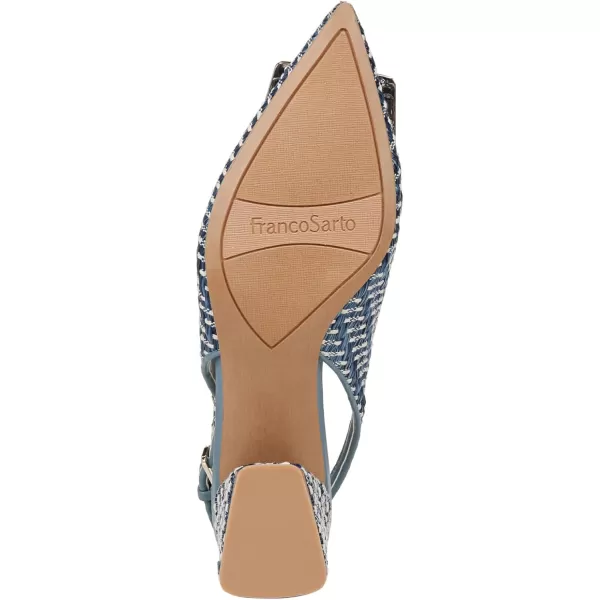 Franco Sarto Womens Racer Slingback PumpMulti Blue Woven Fabric