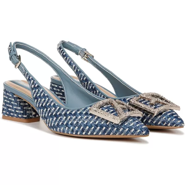 Franco Sarto Womens Racer Slingback PumpMulti Blue Woven Fabric