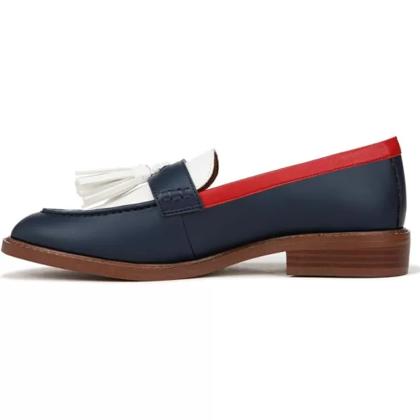 Franco Sarto Womens Carolynn Low Slip on Tassel LoafersNavyWhiteRed Color Block