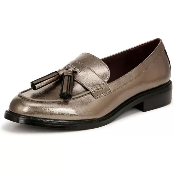 Franco Sarto Womens Carolynn Low Slip on Tassel LoafersPewter Metallic