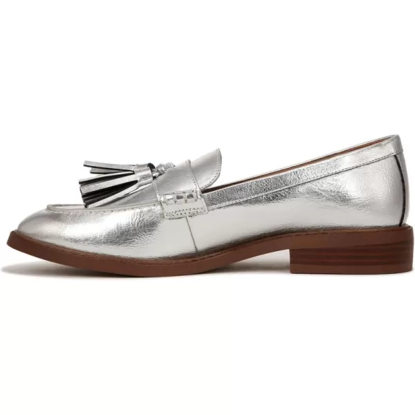 Franco Sarto Womens Carolynn Low Slip on Tassel LoafersSilver Metallic