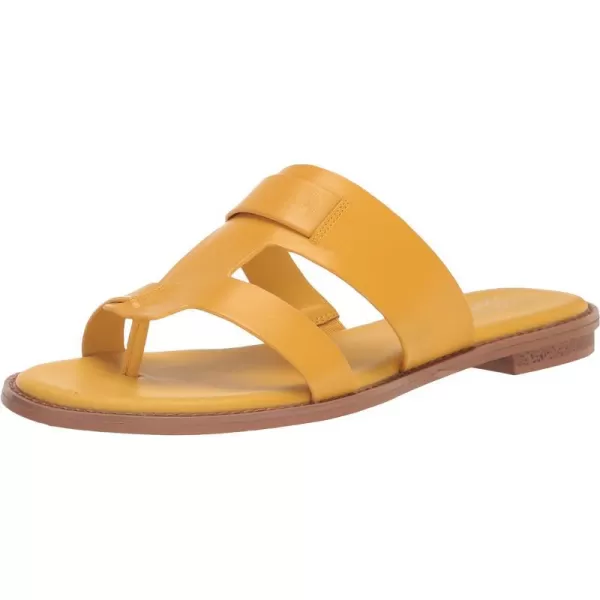 Franco Sarto Womens Gretta Flat SandalSunset Yellow Leather