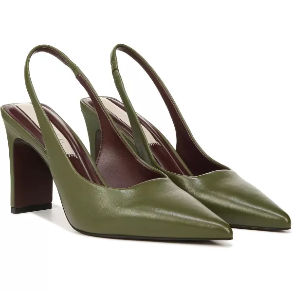 Franco Sarto Womens Averie Pointed Toe Slingback High Heel PumpArmy Green Leather