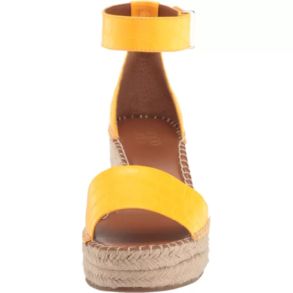 Franco Sarto Womens Clemens Jute Wrapped Espadrille Wedge Heel SandalsElectric Orange Crocco