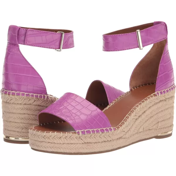 Franco Sarto Womens Clemens Jute Wrapped Espadrille Wedge Heel SandalsPurple Crocco