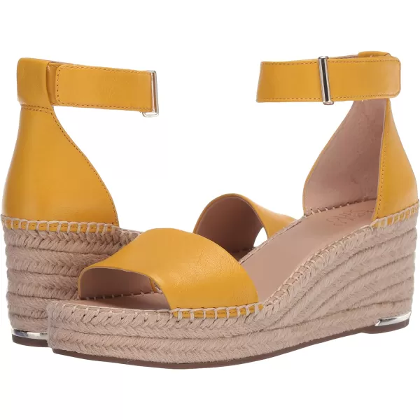 Franco Sarto Womens Clemens Jute Wrapped Espadrille Wedge Heel SandalsSummer Yellow Leather