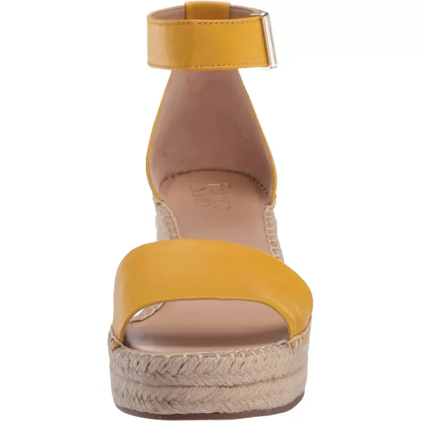 Franco Sarto Womens Clemens Jute Wrapped Espadrille Wedge Heel SandalsSummer Yellow Leather