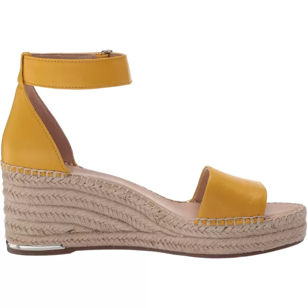 Franco Sarto Womens Clemens Jute Wrapped Espadrille Wedge Heel SandalsSummer Yellow Leather