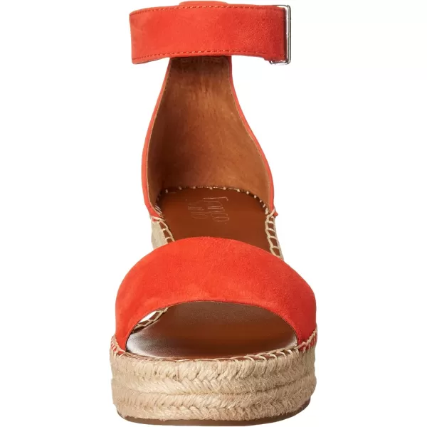 Franco Sarto Womens Clemens Jute Wrapped Espadrille Wedge Heel SandalsTangelo Orange Suede