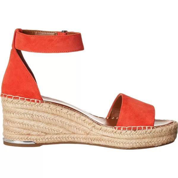 Franco Sarto Womens Clemens Jute Wrapped Espadrille Wedge Heel SandalsTangelo Orange Suede