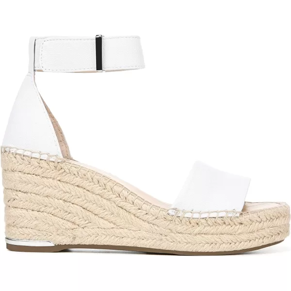 Franco Sarto Womens Clemens Jute Wrapped Espadrille Wedge Heel SandalsWhite Smooth Leather