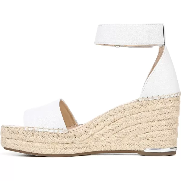 Franco Sarto Womens Clemens Jute Wrapped Espadrille Wedge Heel SandalsWhite Smooth Leather