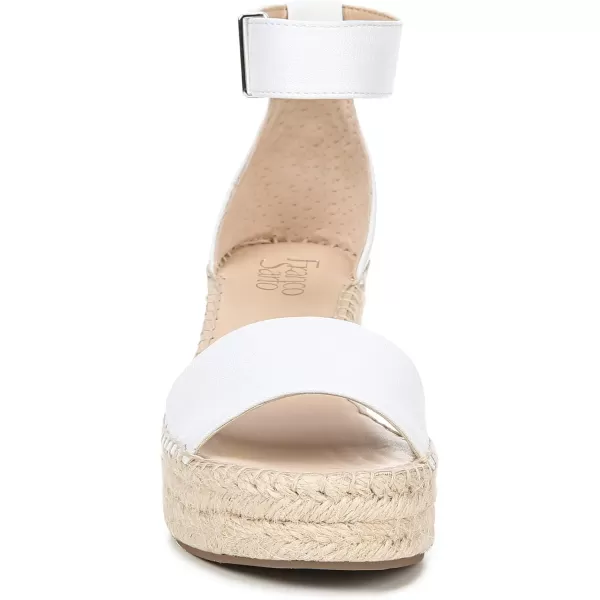 Franco Sarto Womens Clemens Jute Wrapped Espadrille Wedge Heel SandalsWhite Smooth Leather