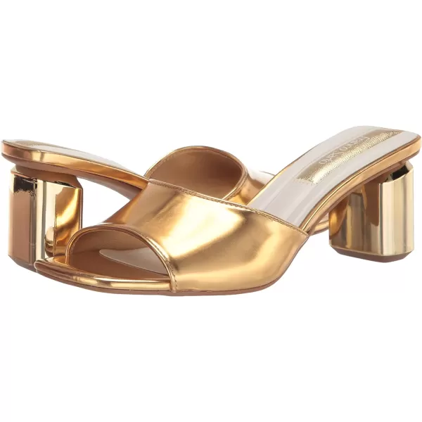 Franco Sarto Womens Linley Slide Sandals HeeledGold Metallic