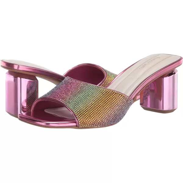 Franco Sarto Womens Linley Slide Sandals HeeledPink Jeweled Metallic