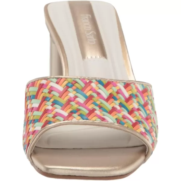 Franco Sarto Womens Linley Slide Sandals HeeledRainbow Multi Woven