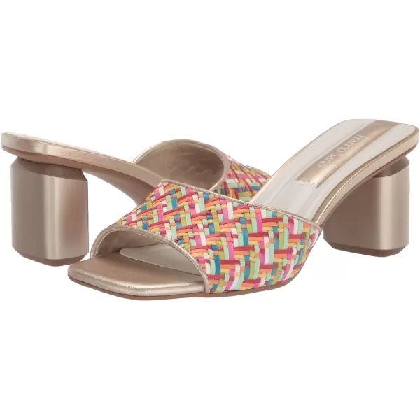 Franco Sarto Womens Linley Slide Sandals HeeledRainbow Multi Woven