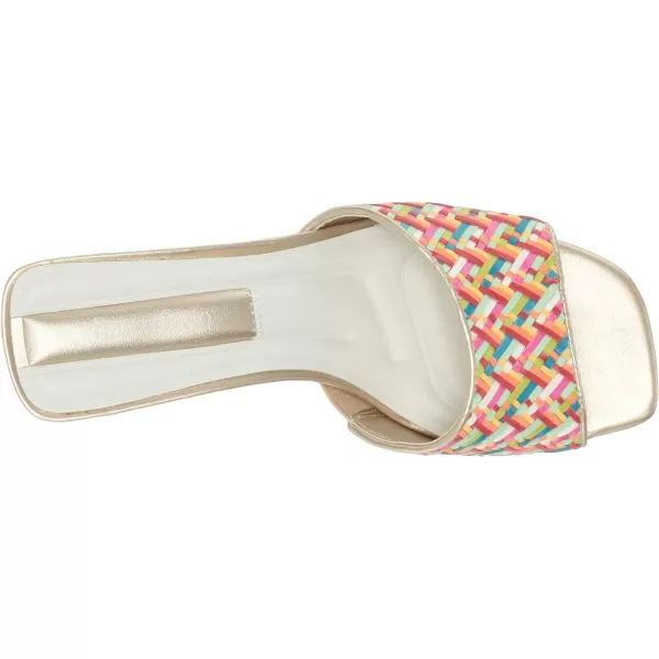 Franco Sarto Womens Linley Slide Sandals HeeledRainbow Multi Woven