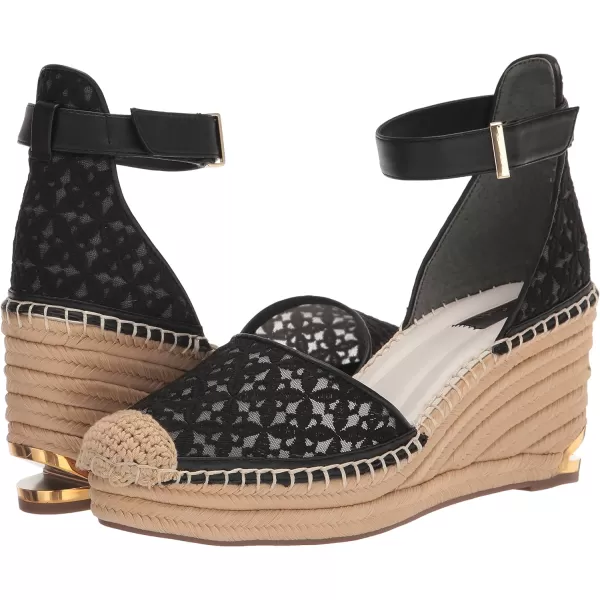 Franco Sarto Womens Marsha Espadrille Wedge SandalBlack Lace