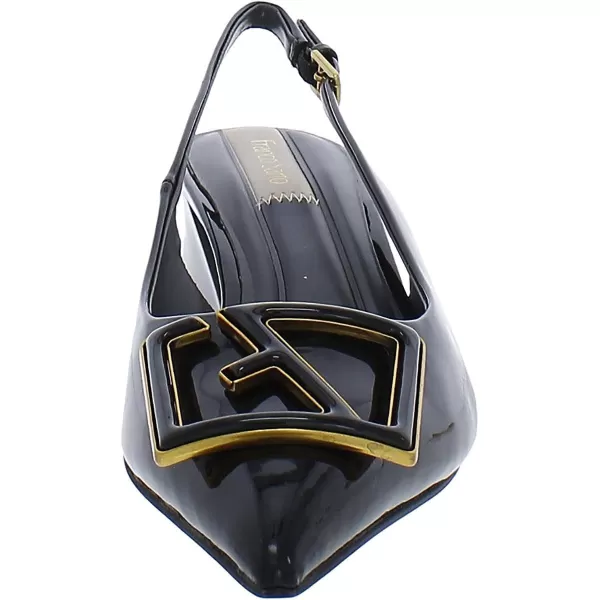 Franco Sarto Womens Racer Slingback PumpBlack Patent Ornament