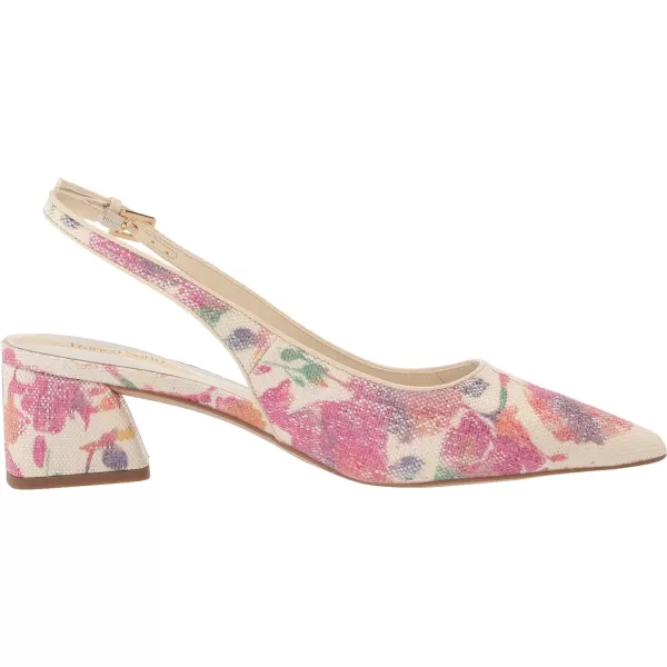 Franco Sarto Womens Racer Slingback PumpWhite Multi Floral Raffia