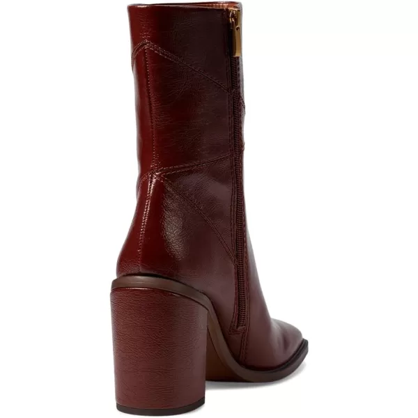 Franco Sarto Womens Stevie Mid Calf BootMahogany Brown Water Patent