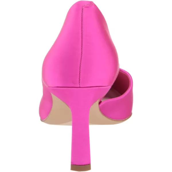 Franco Sarto Womens Tana Pointed Toe DOrsay Mid Heel PumpFuscia Pink Satin With Ornament