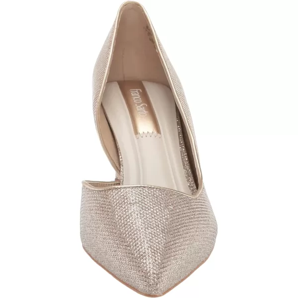 Franco Sarto Womens Tana Pointed Toe DOrsay Mid Heel PumpPlatinum Silver
