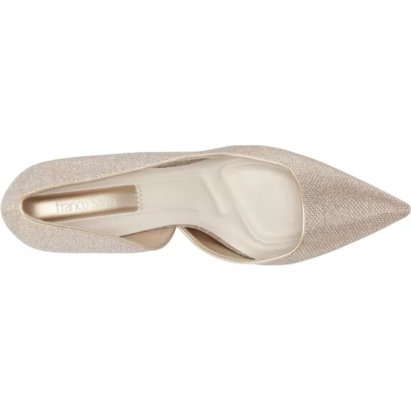 Franco Sarto Womens Tana Pointed Toe DOrsay Mid Heel PumpPlatinum Silver