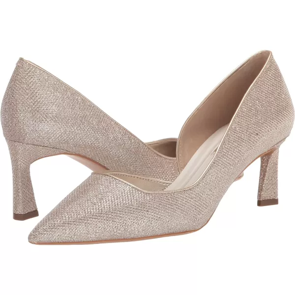 Franco Sarto Womens Tana Pointed Toe DOrsay Mid Heel PumpPlatinum Silver