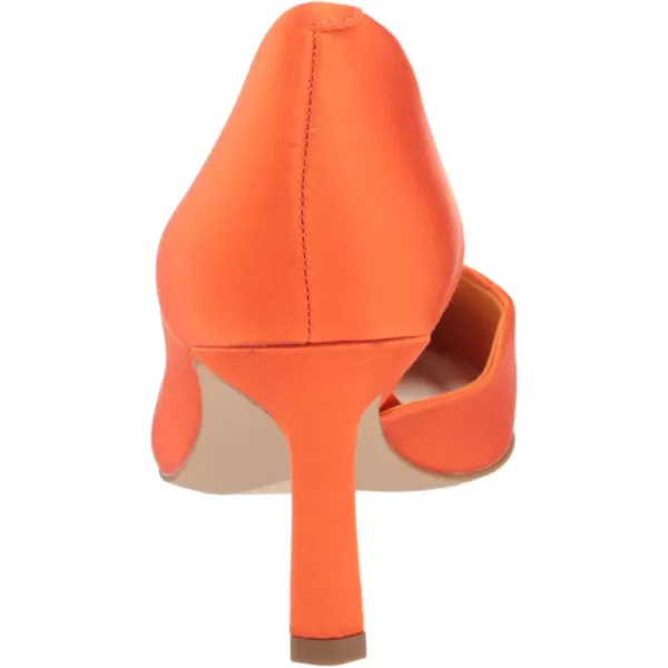 Franco Sarto Womens Tana Pointed Toe DOrsay Mid Heel PumpVivid Orange Satin