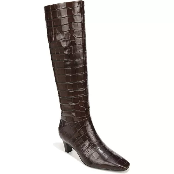 Franco Sarto Womens Andria Pointed Toe Tall Boot Knee HighBrown Croc Leather