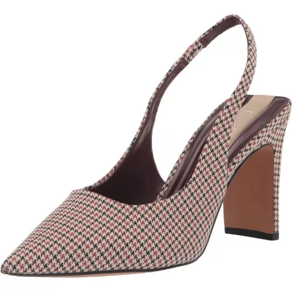 Franco Sarto Womens Averie Pointed Toe Slingback High Heel PumpBrown Plaid Multi