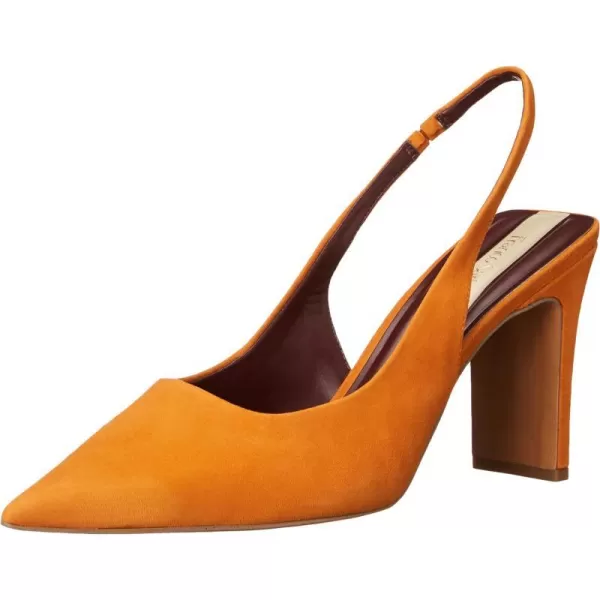 Franco Sarto Womens Averie Pointed Toe Slingback High Heel PumpPumpkin Orange Suede