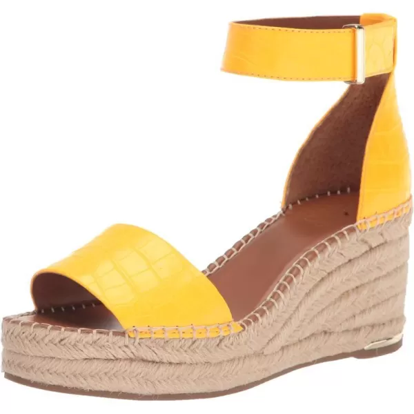 Franco Sarto Womens Clemens Jute Wrapped Espadrille Wedge Heel SandalsElectric Orange Crocco