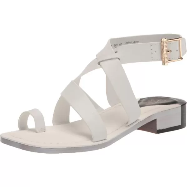 Franco Sarto Womens Ina Strappy Sandal FlatWhite Leather