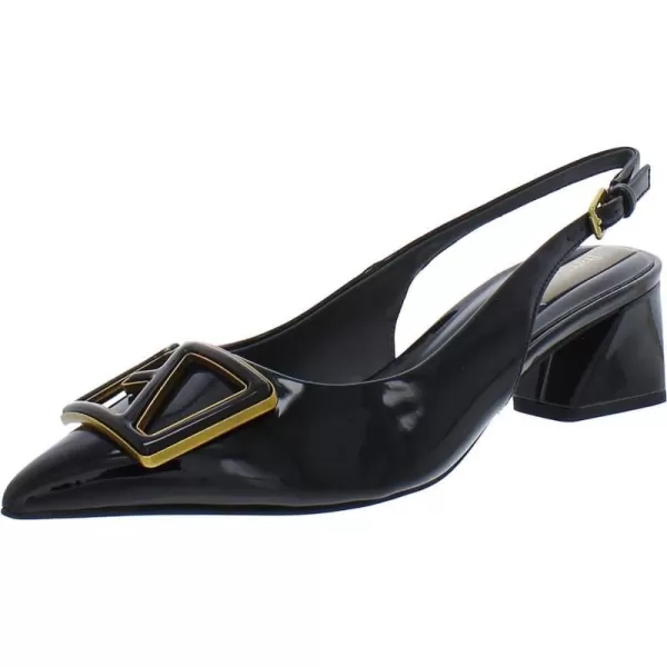 Franco Sarto Womens Racer Slingback PumpBlack Patent Ornament