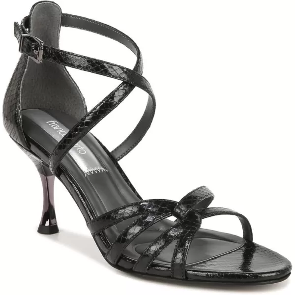 Franco Sarto Womens Rika Strappy Heeled Dress SandalsBlack Snake