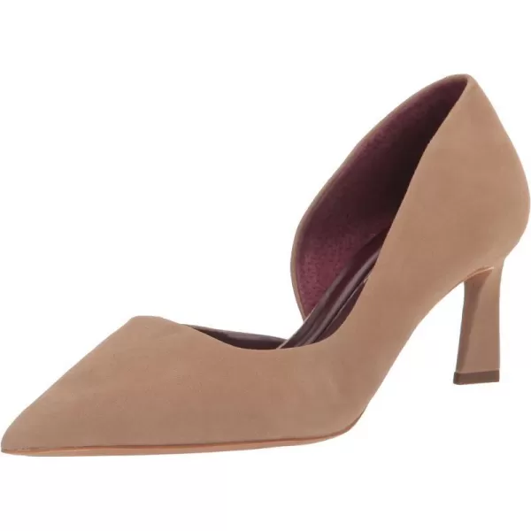 Franco Sarto Womens Tana Pointed Toe DOrsay Mid Heel PumpTaupe Beige Suede