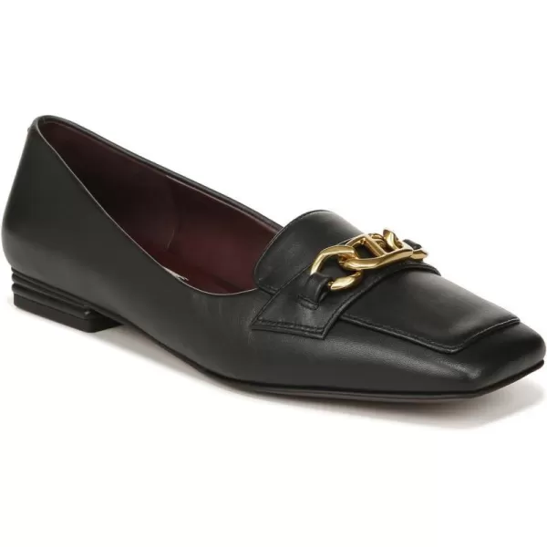 Franco Sarto Womens Tiari Slip on Square Toe LoafersBlack Leather