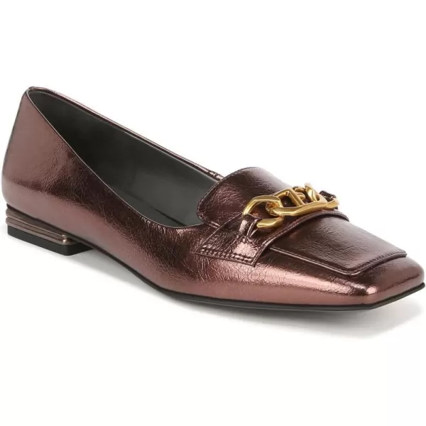 Franco Sarto Womens Tiari Slip on Square Toe LoafersTmoro Brown Metallic