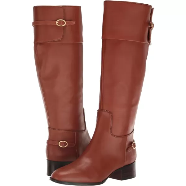 Franco Sarto Womens Jazrin Tall Riding Boots Knee HighCognac Brown Wide Calf Leather