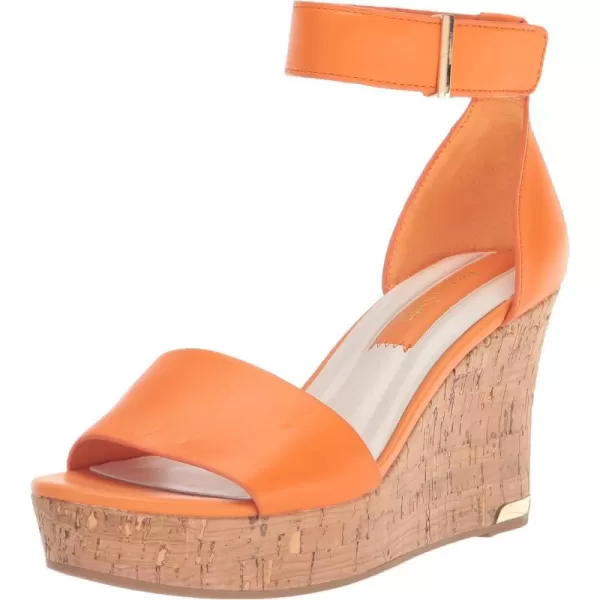 Franco Sarto Womens Clemens Cork Wedge SandalMandarin Orange Leather