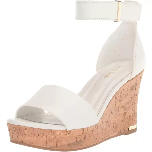 Franco Sarto Womens Clemens Cork Wedge SandalWhite Leather