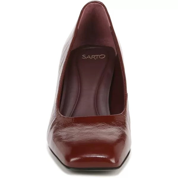 Franco Sarto Womens Flexa Aela Square Toe PumpMahogany Brown Patent