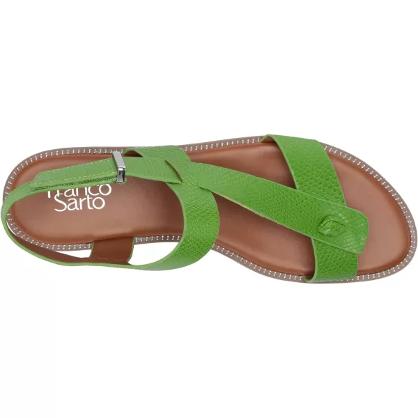 Franco Sarto Womens Glenni Ankle Strap Flat SandalsGreen Apple