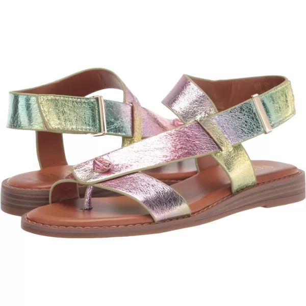 Franco Sarto Womens Glenni Ankle Strap Flat SandalsIridescent Metallic Multi