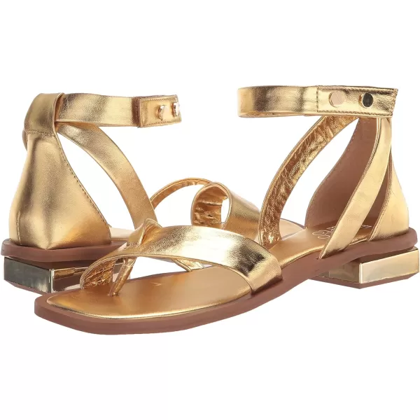 Franco Sarto Womens Parker Ankle Strap SandalGold Leather