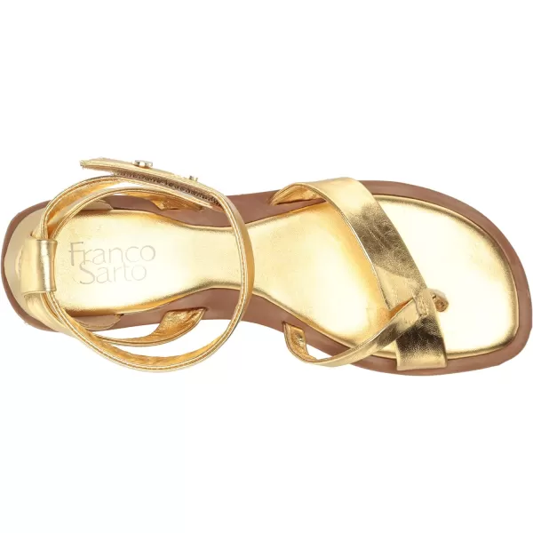 Franco Sarto Womens Parker Ankle Strap SandalGold Leather