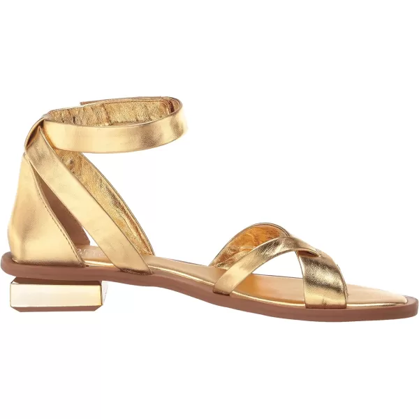 Franco Sarto Womens Parker Ankle Strap SandalGold Leather